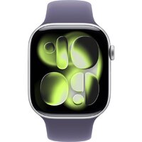 Умные часы Apple Watch Series 11 46 мм (алюминиевый корпус, серебристый/фиолетовый туман, спортивный силиконовый ремешок S/M) - Превью изображения №2 — Интернет-магазин Nexton