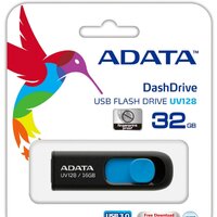 USB Flash ADATA DashDrive UV128 32GB (черный/синий) - Превью изображения №4 — Интернет-магазин Nexton