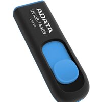 USB Flash ADATA DashDrive UV128 64GB (черный/синий) - Превью изображения №2 — Интернет-магазин Nexton