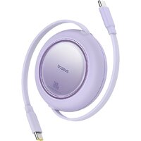 Кабель Baseus Free2Pull Mini Retractable Charging Cable 100W USB Type-C - USB Type-C (1.5 м, сиреневый) - Превью изображения №2 — Интернет-магазин Nexton